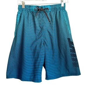 Nike Blue Geometric Print Board Shorts Swimwear Small